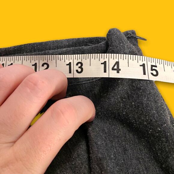 Sundance Gray Ruffle Conservative Midi Skirt Rayon Blend Slight Stretch Skirt 8 - Picture 2 of 5